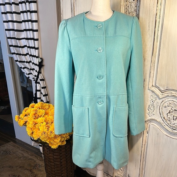 Mossimo Wool Blend Elegant Women's Teal Dress Coat - Picture 1 of 9